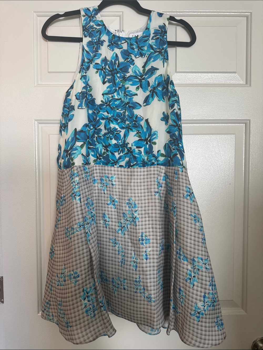 Tanya Taylor Blue Floral Midi Dress